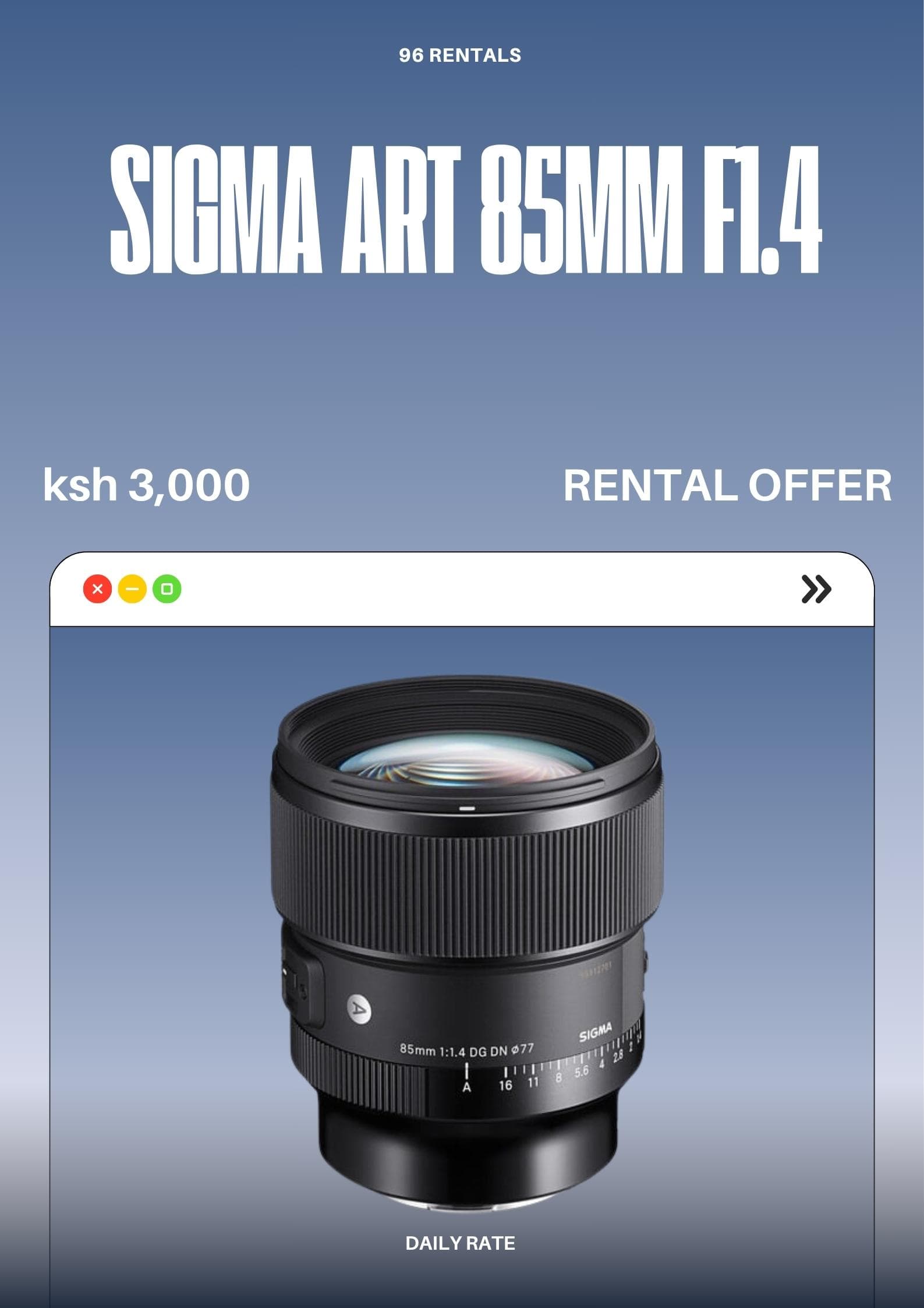 Sigma Art 85mm f1.4
